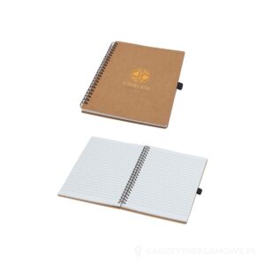 Kołozeszyt Cobble wire-o w formacie A5 z tektury z recyclingu i papieru z kamienia - piasek pustyni – zdjęcia produktu