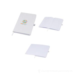 Fabianna notatnik w twardej okładce z papieru gniecionego - biały – zdjęcia produktu