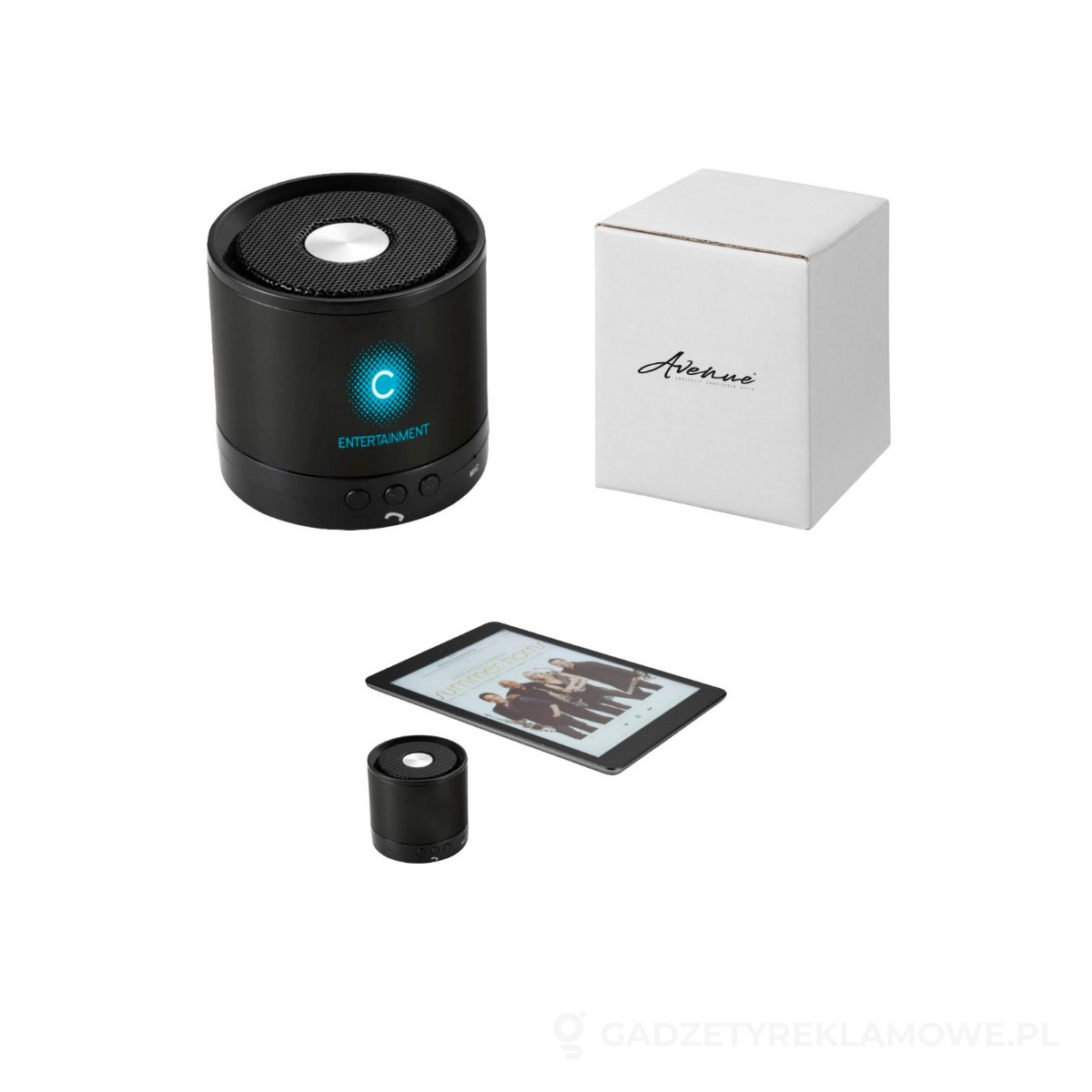 10826400-wariant-watermark Głośnik aluminiowy Bluetooth® Greedo - czarny – zdjęcia produktu