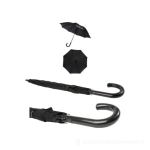 Fontana parasol z funkcją automatycznego otwierania, w optyce karbonowej i z przekrzywioną rączką o wymiarach 23" - czarny – zdjęcia produktu