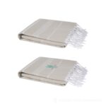 Anna bawełniany ręcznik hammam o gramaturze 150 g/m² i wymiarach 100 x 180 cm - biały – zdjęcia produktu