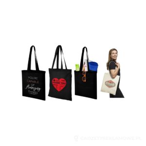 Torba bawełniana Carolina 100 g/m² - czarny – zdjęcia produktu