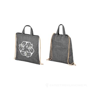 Plecak Pheebs z bawełnianym sznurkiem ściągającym z recyklingu o gramaturze 210 g/m² - czarny – zdjęcia produktu