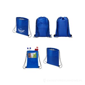 Torba chłodząca na 12 puszek Oriole ściągana sznurkiem - niebieski – zdjęcia produktu