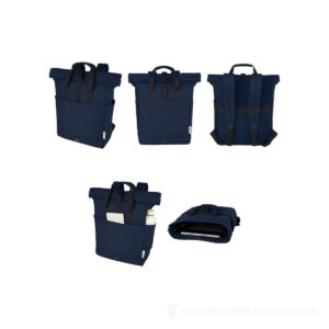 Joey 15-calowy plecak na laptopa z płótna z recyklingu z certyfikatem GRS o pojemności 15 l - niebieski – zdjęcia produktu