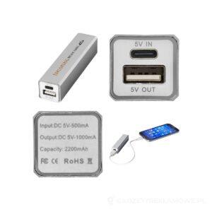 Powerbank 2200 mAh Volt - szary – zdjęcia produktu