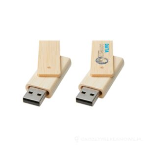 Pamięć USB Rotate o pojemności 8 GB wykonana z bambusa - biały – zdjęcia produktu