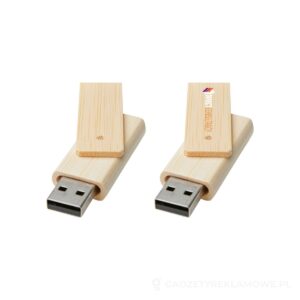 Pamięć USB Rotate o pojemności 16 GB wykonana z bambusa - biały – zdjęcia produktu