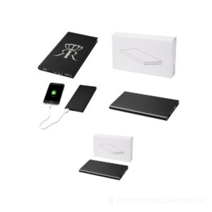 Aluminiowy powerbank Plate 8000 mAh - czarny – zdjęcia produktu