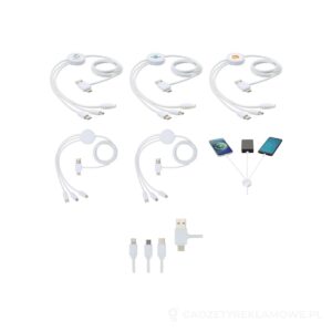Pure kabel do ładowania 5-w-1 z dodatkiem antybakteryjnym - biały – zdjęcia produktu