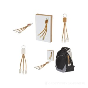 Bates słoma pszeniczna i korek, kabel do ładowarki 3 w 1 - piasek pustyni – zdjęcia produktu