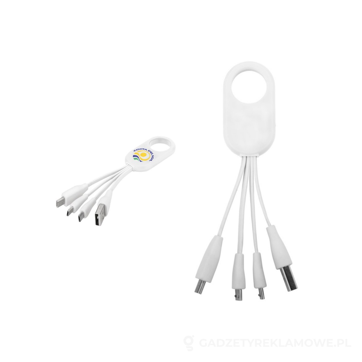 13421401-wariant-watermark Kabel do ładowania z końcówką USB typu C 4w1 Troup - biały – zdjęcia produktu