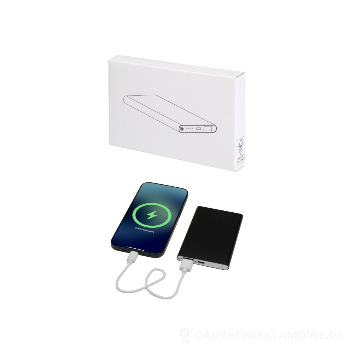 13424500-wariant-watermark Powerbank 4000 mAh Pep - czarny – zdjęcia produktu