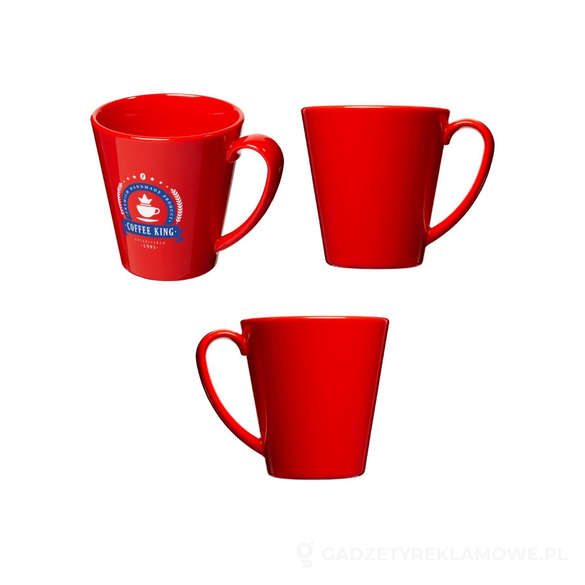 21001304-wariant-watermark Kubek Supreme wykonany z tworzywa sztucznego o pojemności 350 ml - czerwony – zdjęcia produktu