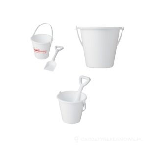 Wiaderko z łopatką Tides z plastiku z recyklingu - biały – zdjęcia produktu