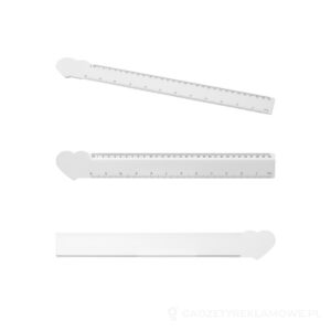 Linijka Tait o długości 30 cm wykonana z tworzywa sztucznego pochodzącego z recyklingu w kształcie serca - biały – zdjęcia produktu