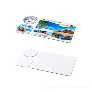 Podkładka pod mysz Brite-Mat® w zestawie z podkładkami pod kubek combo 1 - czarny – zdjęcia produktu