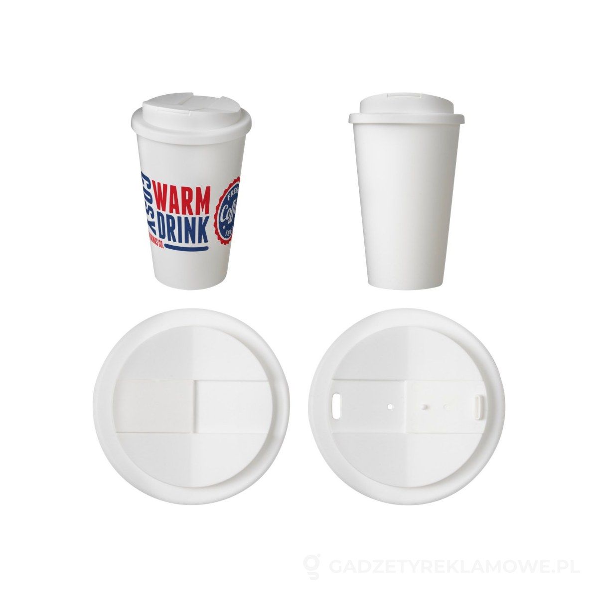 21069503-wariant-watermark Americano® 350 ml tumbler with spill-proof lid - biały – zdjęcia produktu