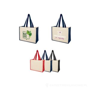 Torba z płótna 320 g/m² i juty Varai - niebieski – zdjęcia produktu