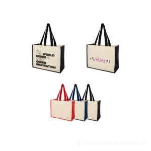 Torba z płótna 320 g/m² i juty Varai - czarny – zdjęcia produktu