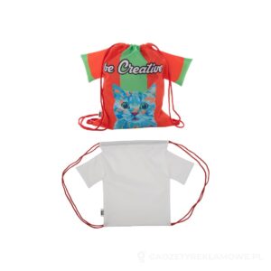 CreaDraw T Kids RPET personalizowany worek ze sznurkami dla dzieci - czerwony – zdjęcia produktu