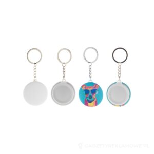 KeyBadge RPET Mini brelok / pins RPET - biały – zdjęcia produktu
