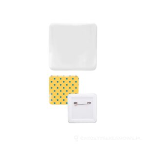 SquareBadge Maxi pin / przypinka - biały – zdjęcia produktu