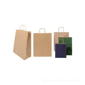 Papbag L papierowa torba prezentowa, duża - naturalny – zdjęcia produktu