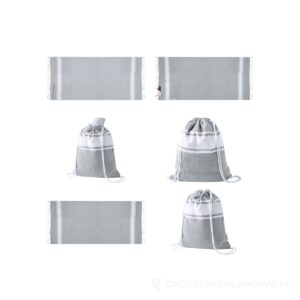 Praia ręcznik plażowy / worek ze sznurkami - szary – zdjęcia produktu