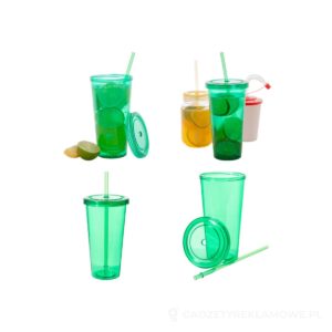 Combler kubek ze słomką - zielony – zdjęcia produktu