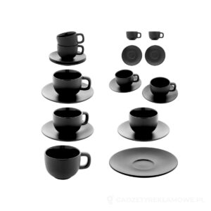 Caturra Plus zestaw filiżanek do cappuccino - czarny – zdjęcia produktu