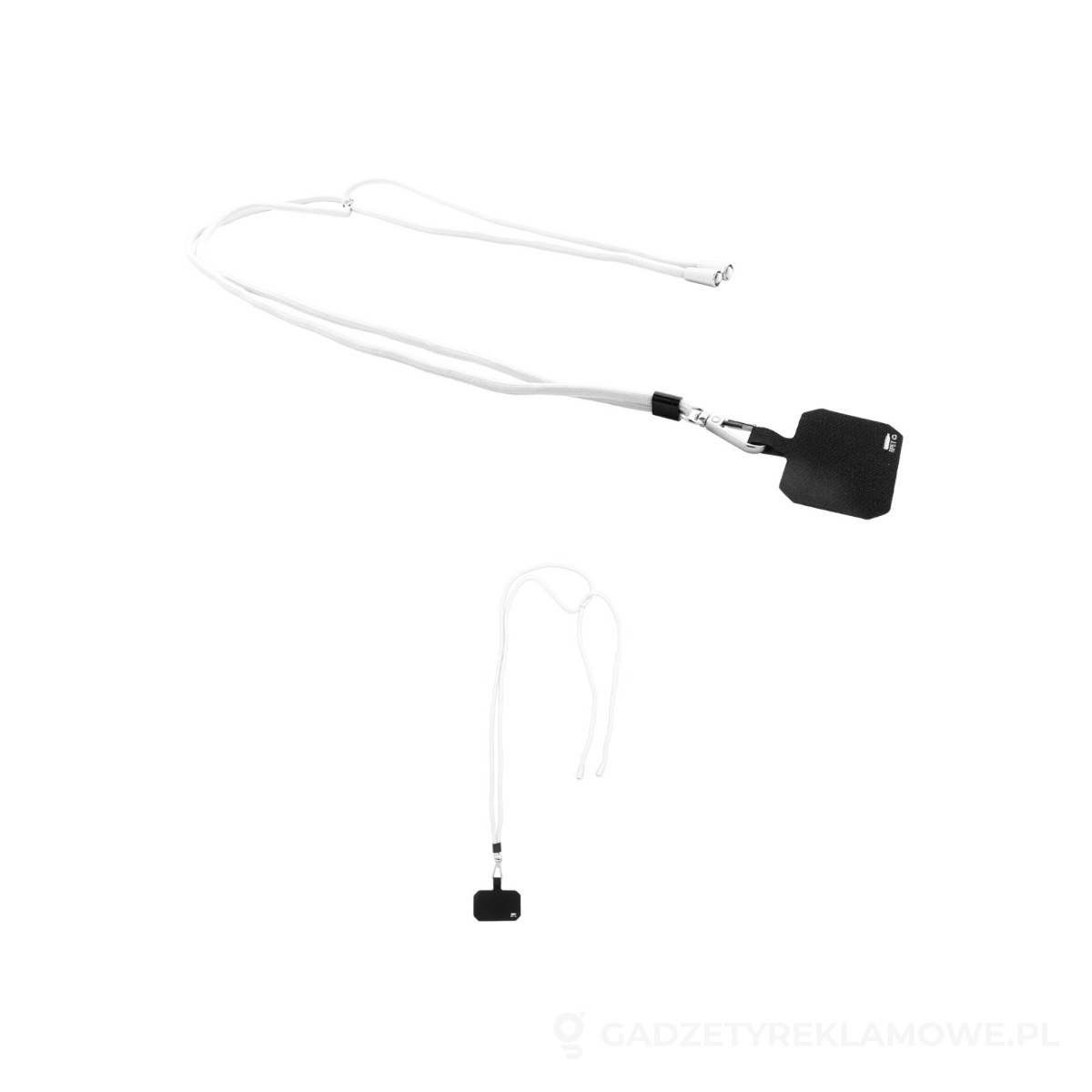 AP800596-01-wariant-watermark Corphon smycz RPET z uchwytem na telefon - biały – zdjęcia produktu