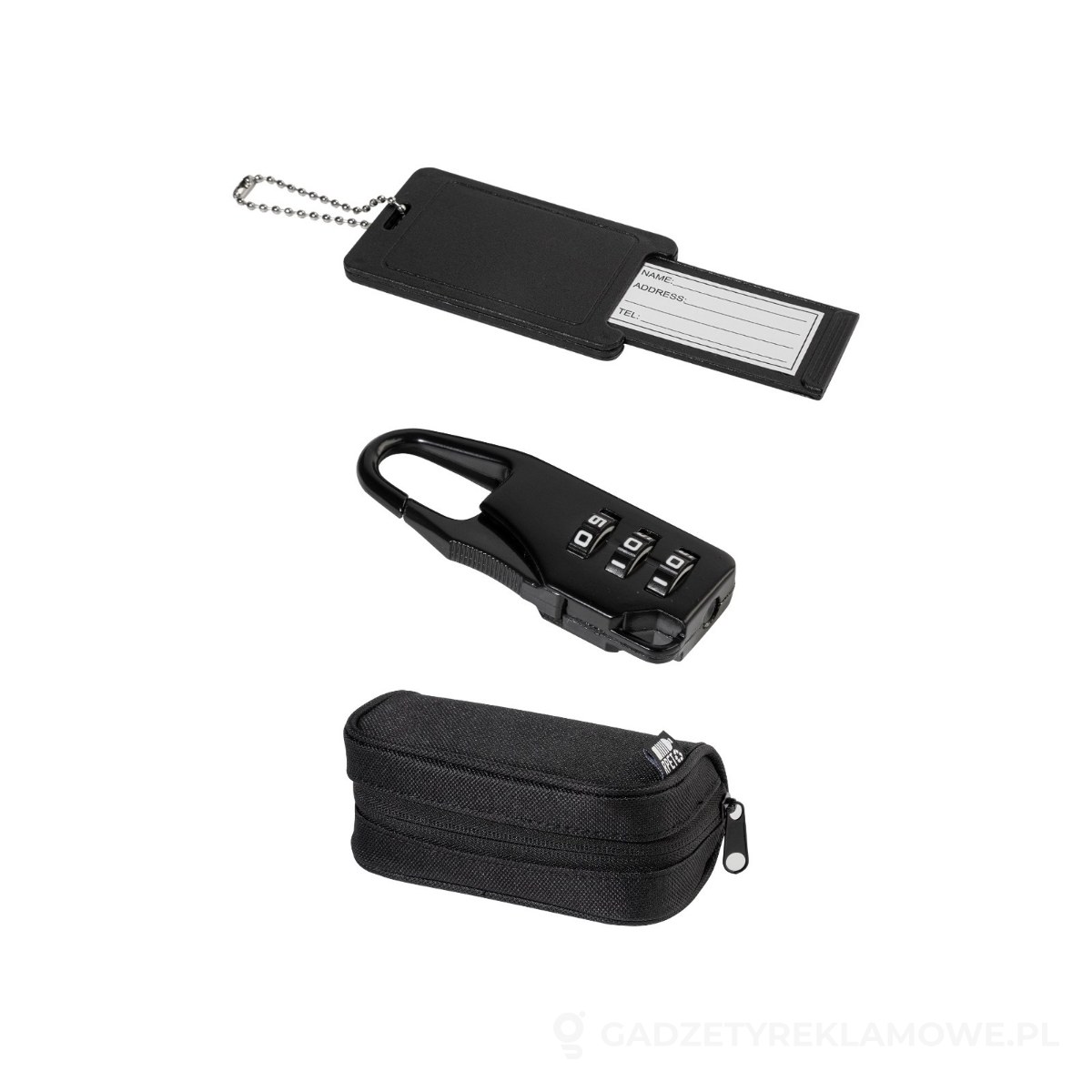 AP800794-01-wariant-watermark SafeTrip Zestaw podróżny RPET - czarny – zdjęcia produktu