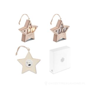 Gwiazda z MDF z lampką STARLIGHT - drewniany – zdjęcia produktu