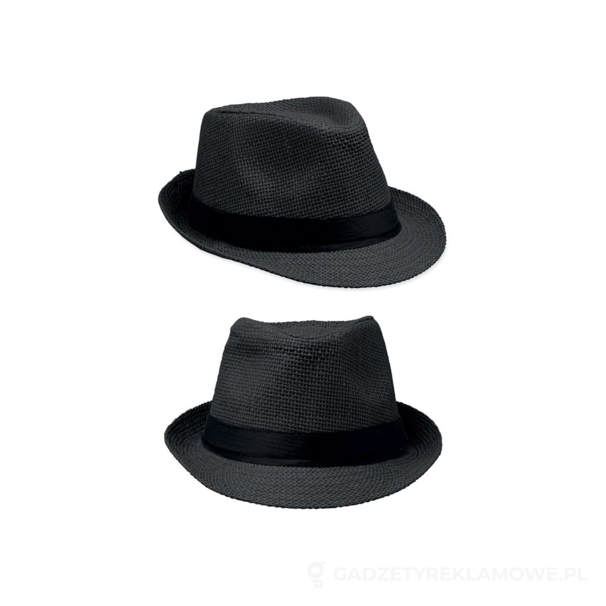 MO2367-03-wariant-watermark Papierowy kapelusz słomkowy BOOWIE - czarny – zdjęcia produktu