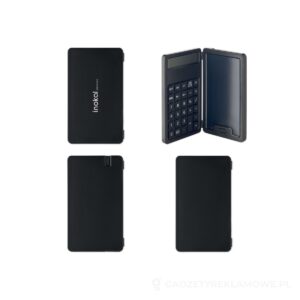 Kalkulator z tabletem LCD CLERK - czarny – zdjęcia produktu