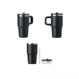 Kubek dwuścienny 500 ml ALAND - czarny – zdjęcia produktu