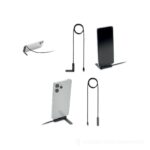 stojak na telefon z kablem USB- NIFTY - czarny – zdjęcia produktu
