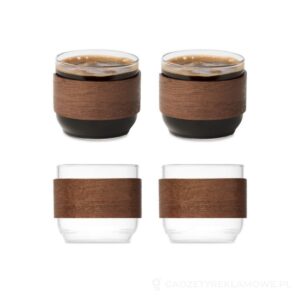 Zestaw szklanek do kawy z uchwy BOGOTA SET - drewniany – zdjęcia produktu