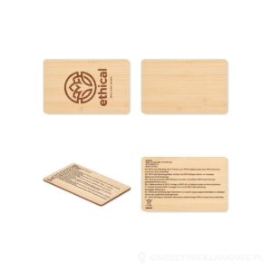 Karta RFID wykonana z bambusa CUSTOS + - brazowy – zdjęcia produktu