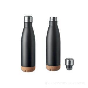 Dwuścienna butelka 500 ml ASPEN CORK - czarny – zdjęcia produktu