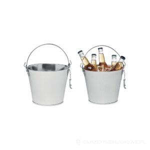 Metalowy kubełek na napoje 4L BUCKY - srebrny matowy – zdjęcia produktu