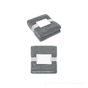 Koc polarowy RPET 280 gr/m² LOGAN - ciemnoszary – zdjęcia produktu