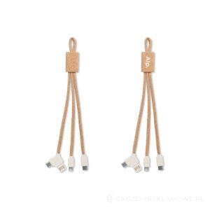 Kabel do ładowania 3 w 1 korek CABIE - beżowy – zdjęcia produktu