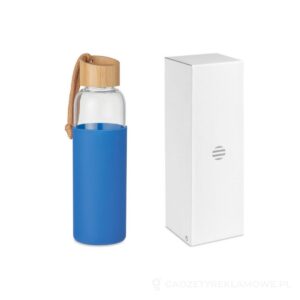 Szklana butelka 500 ml w etui CHAI - niebieski – zdjęcia produktu