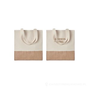 Torba na zakupy z juty INDIA TOTE - beżowy – zdjęcia produktu