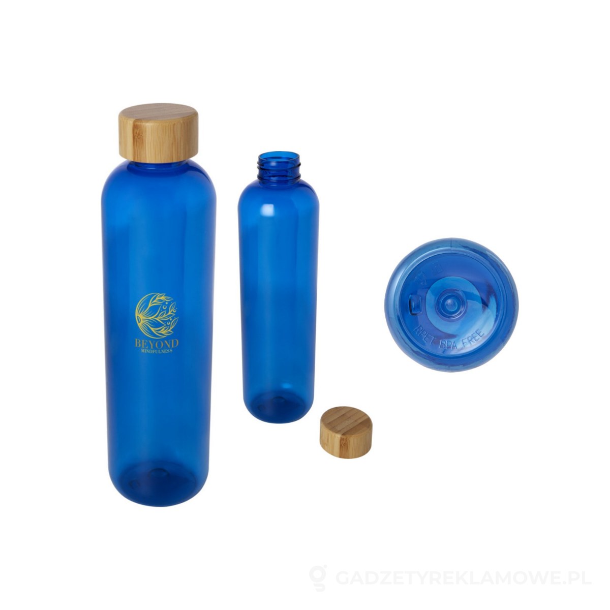 PFC-10077952-wariant-watermark Ziggs butelka na wodę o pojemności 1000 ml wykonana z tworzyw sztucznych pochodzących z recyklingu - niebieski – zdjęcia produktu