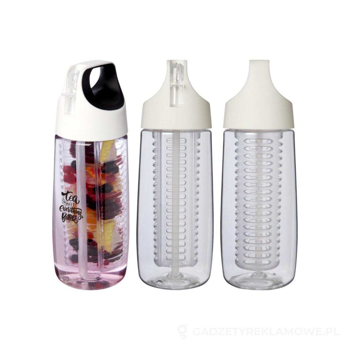 PFC-10078401-wariant-watermark HydroFruit bidon o pojemności 700 ml z wieczkiem zaciskowym i możliwością przyrządzania wody smakowej wykonany wykonany z two - biały – zdjęcia produktu