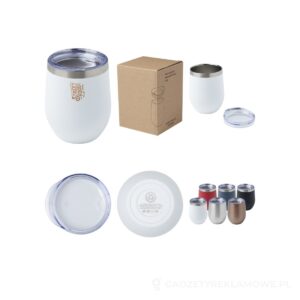 Corzo miedziany kubek próżniowy ze stali nierdzewnej z recyklinku z certyfikatem RCS 350 ml - biały – zdjęcia produktu