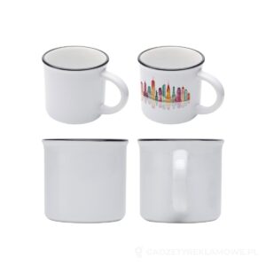 Bari kubek ceramiczny z nadrukiem sublimacyjnym o pojemności 240 ml - biały – zdjęcia produktu